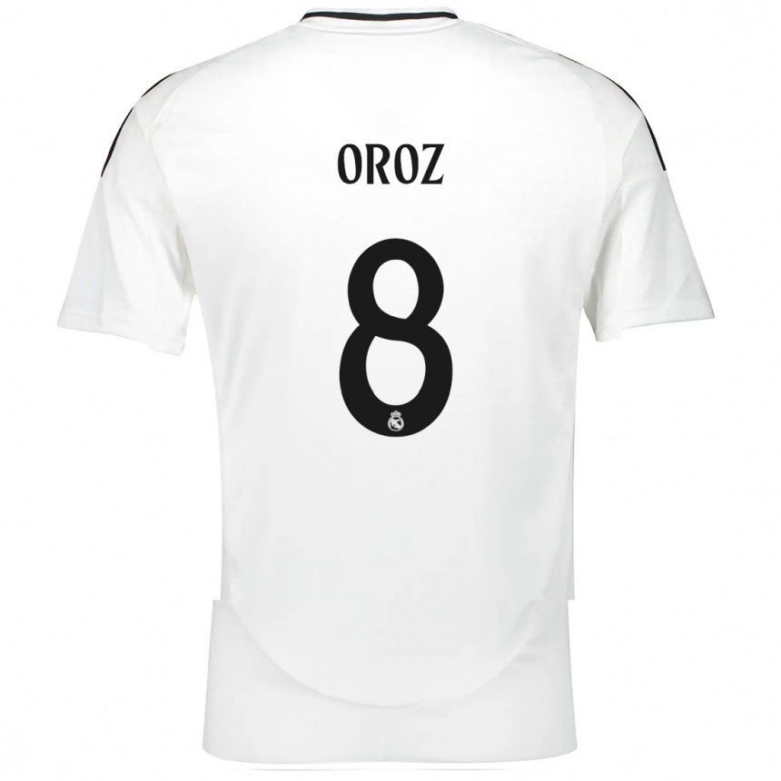 Niño Fútbol Camiseta Maite Oroz #8 Blanco 1ª Equipación 2024/25 Perú