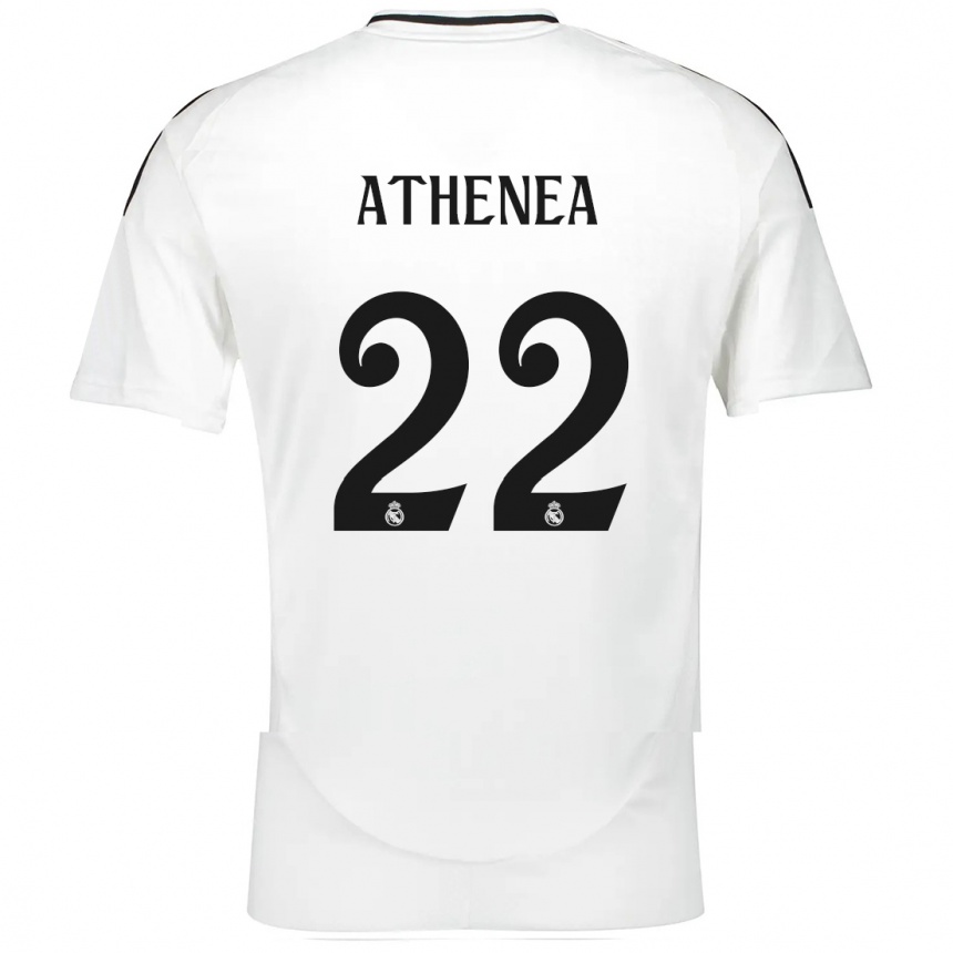 Niño Fútbol Camiseta Athenea Del Castillo #22 Blanco 1ª Equipación 2024/25 Perú