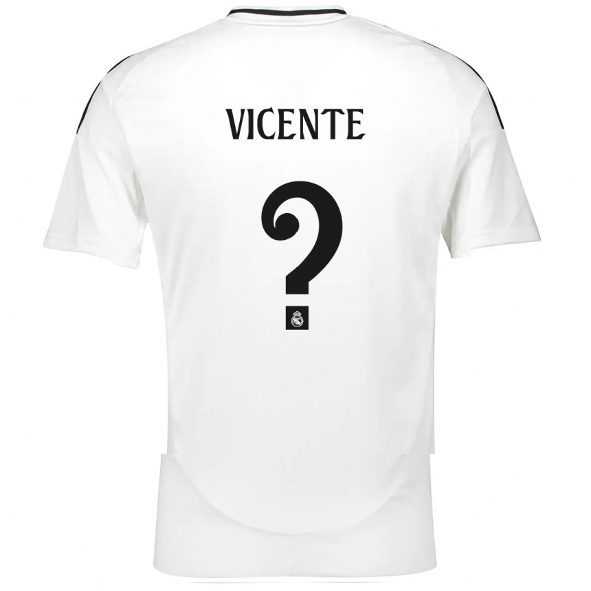 Niño Fútbol Camiseta Dani Vicente #0 Blanco 1ª Equipación 2024/25 Perú