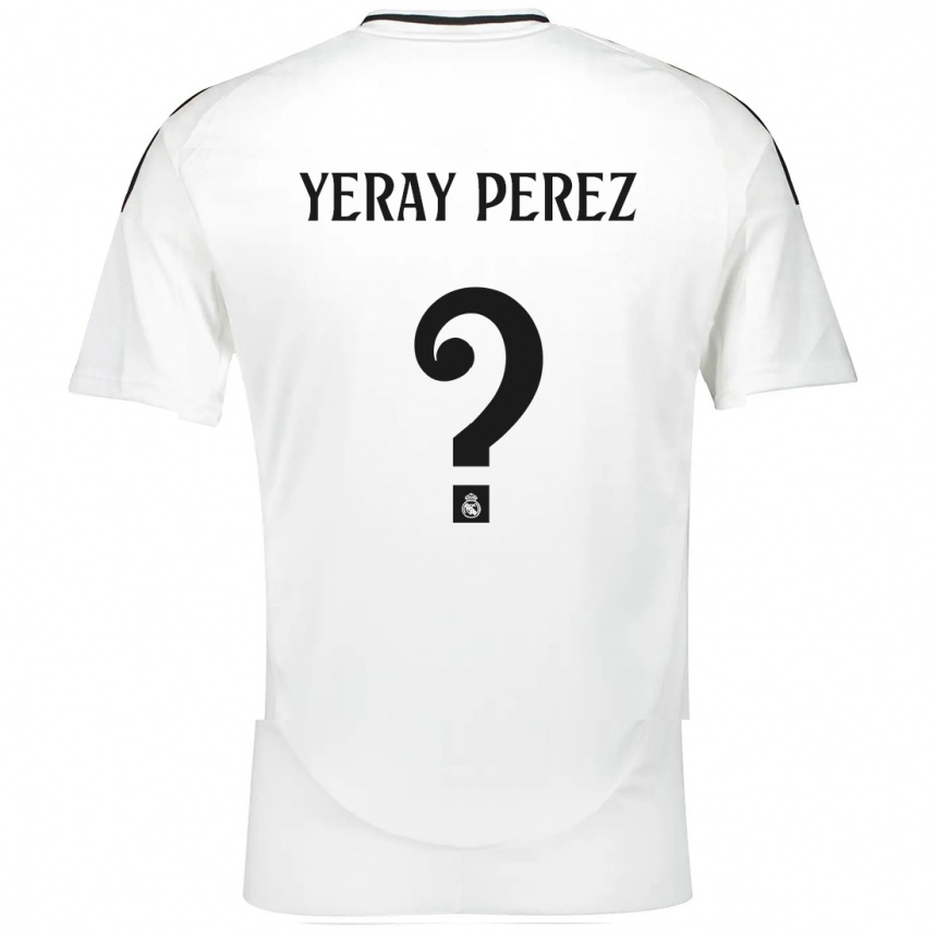 Niño Fútbol Camiseta Yeray Perez #0 Blanco 1ª Equipación 2024/25 Perú