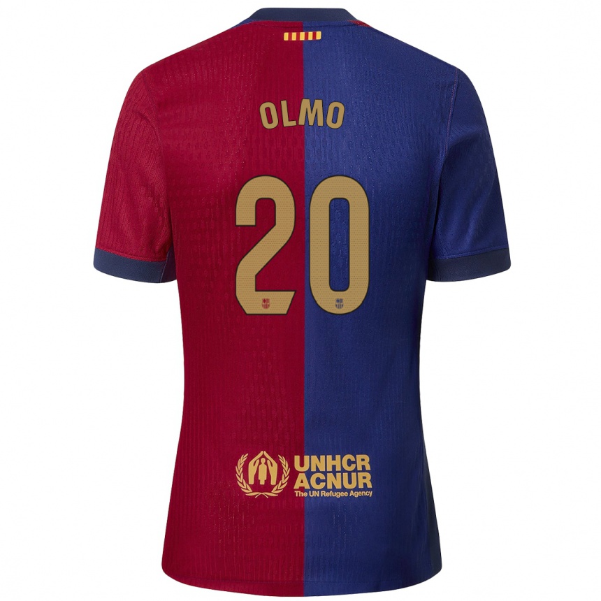 Niño Fútbol Camiseta Dani Olmo #20 Azul Rojo 1ª Equipación 2024/25 Perú