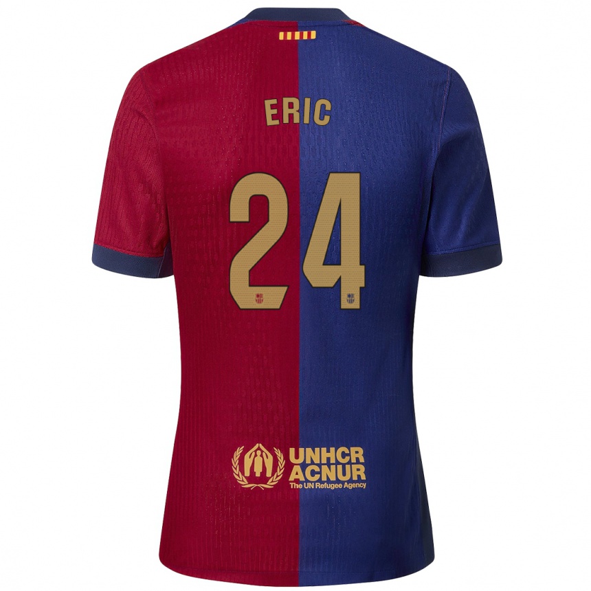 Niño Fútbol Camiseta Eric Garcia #24 Azul Rojo 1ª Equipación 2024/25 Perú