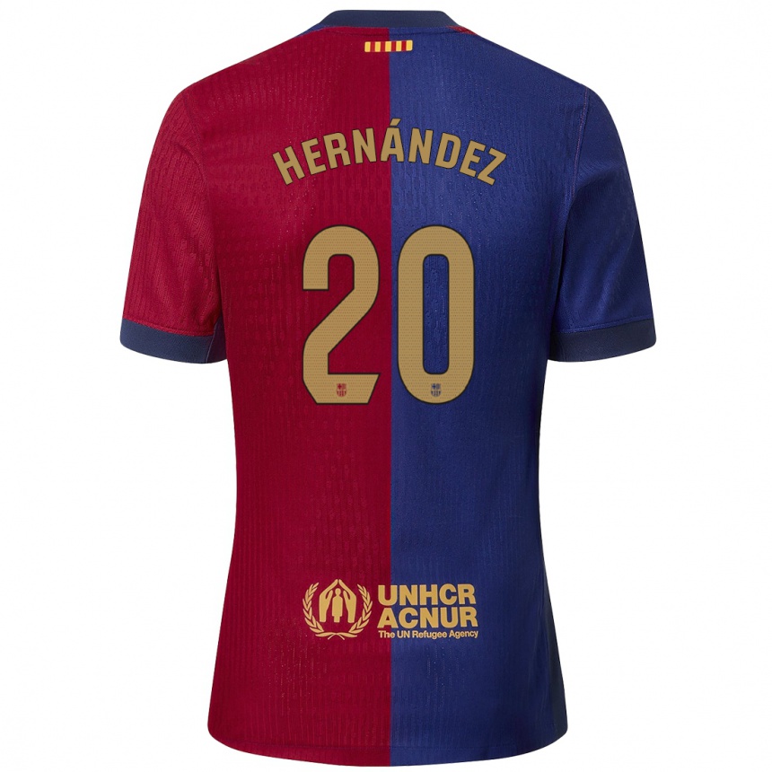 Niño Fútbol Camiseta Unai Hernández #20 Azul Rojo 1ª Equipación 2024/25 Perú