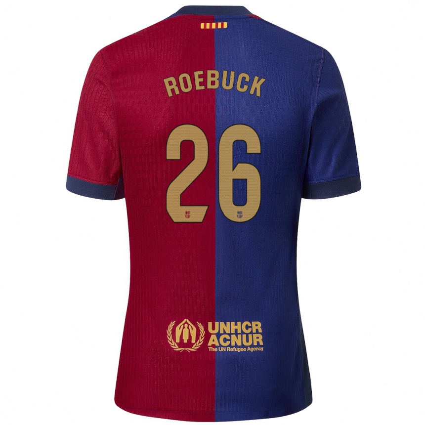 Niño Fútbol Camiseta Ellie Roebuck #26 Azul Rojo 1ª Equipación 2024/25 Perú