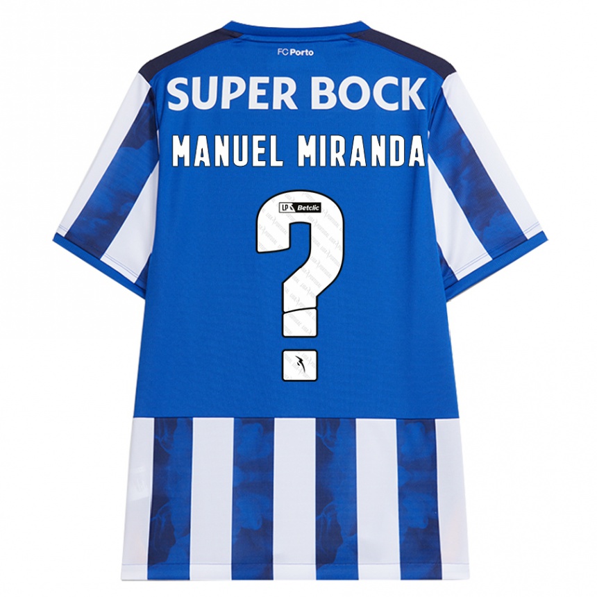 Niño Fútbol Camiseta Manuel Miranda #0 Azul Blanco 1ª Equipación 2024/25 Perú