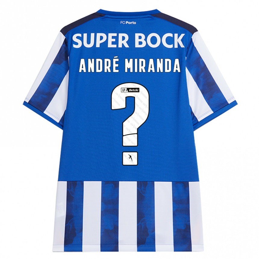 Niño Fútbol Camiseta André Miranda #0 Azul Blanco 1ª Equipación 2024/25 Perú