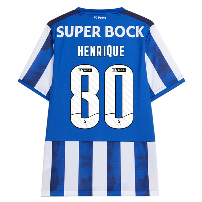 Niño Fútbol Camiseta Kaio Henrique #80 Azul Blanco 1ª Equipación 2024/25 Perú