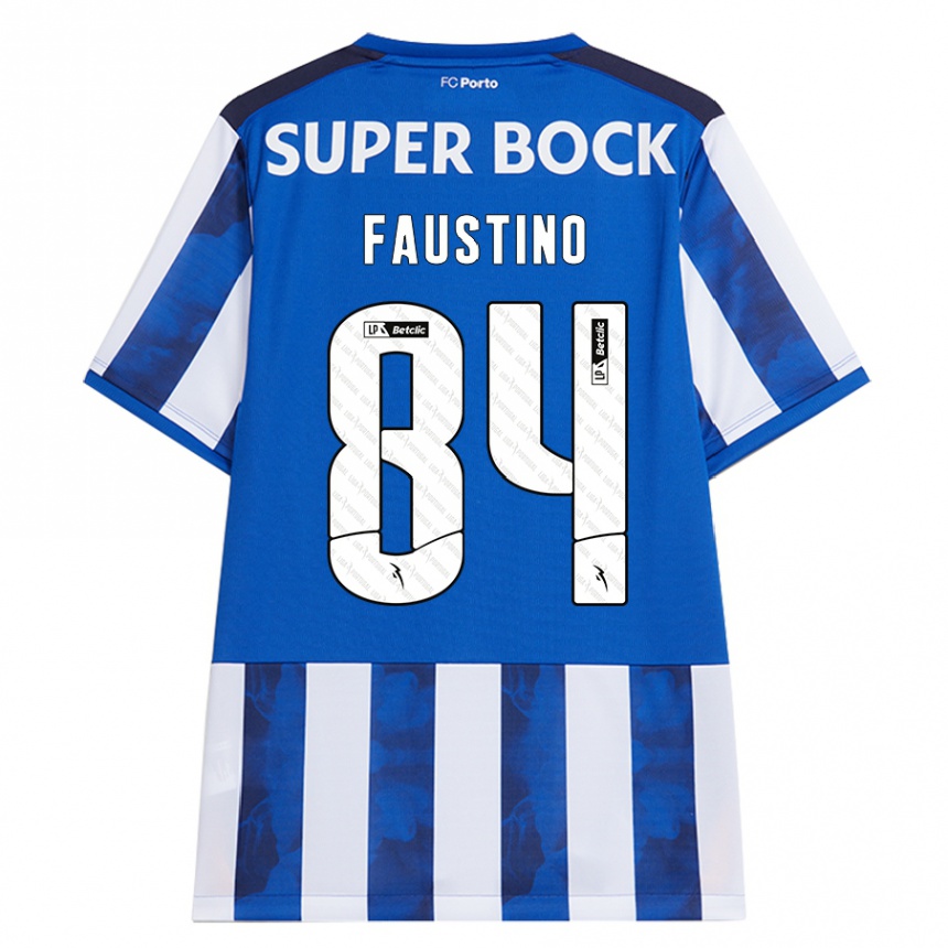 Niño Fútbol Camiseta Levi Faustino #84 Azul Blanco 1ª Equipación 2024/25 Perú