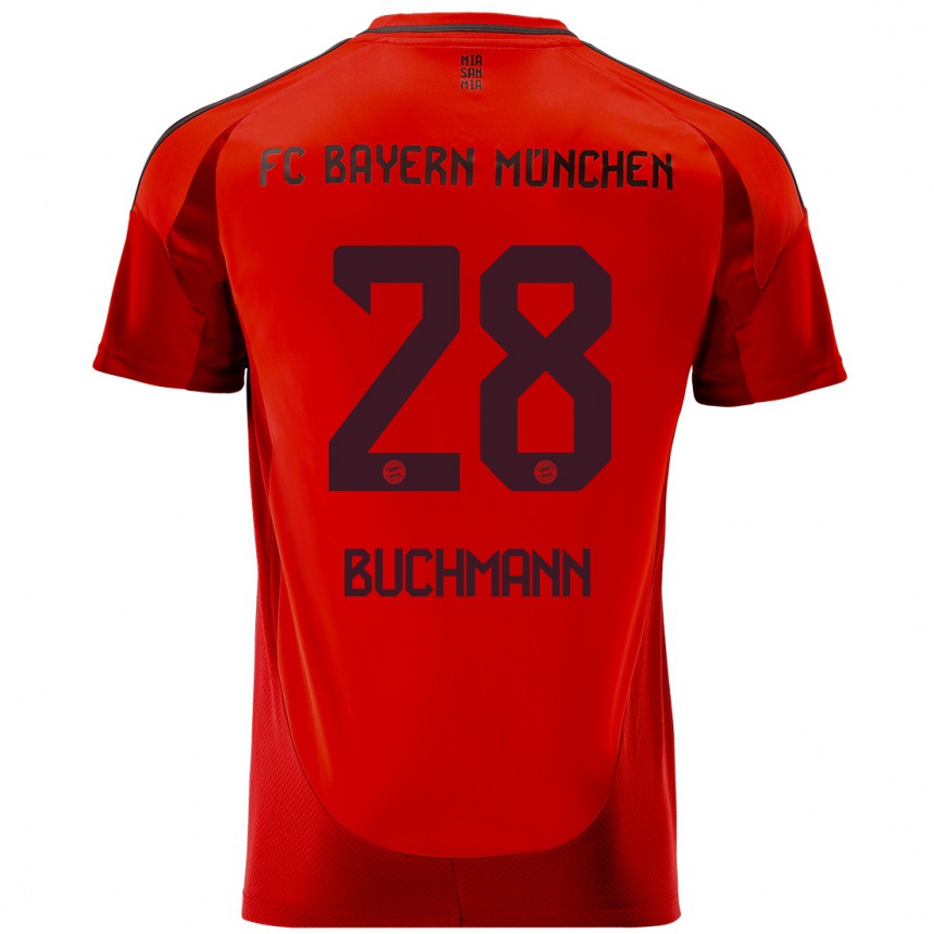 Niño Fútbol Camiseta Tarek Buchmann #28 Rojo 1ª Equipación 2024/25 Perú