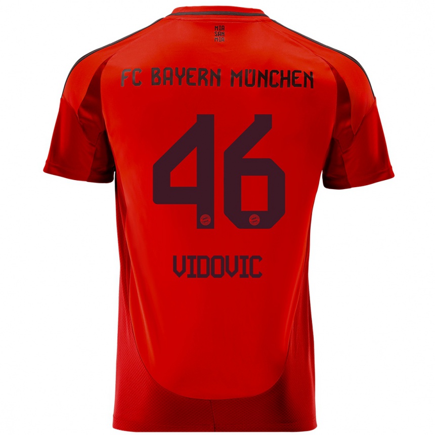 Niño Fútbol Camiseta Gabriel Vidovic #46 Rojo 1ª Equipación 2024/25 Perú