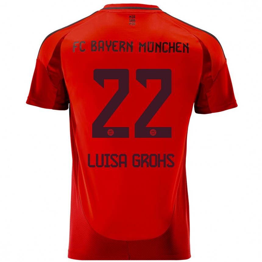 Niño Fútbol Camiseta Maria Luisa Grohs #22 Rojo 1ª Equipación 2024/25 Perú