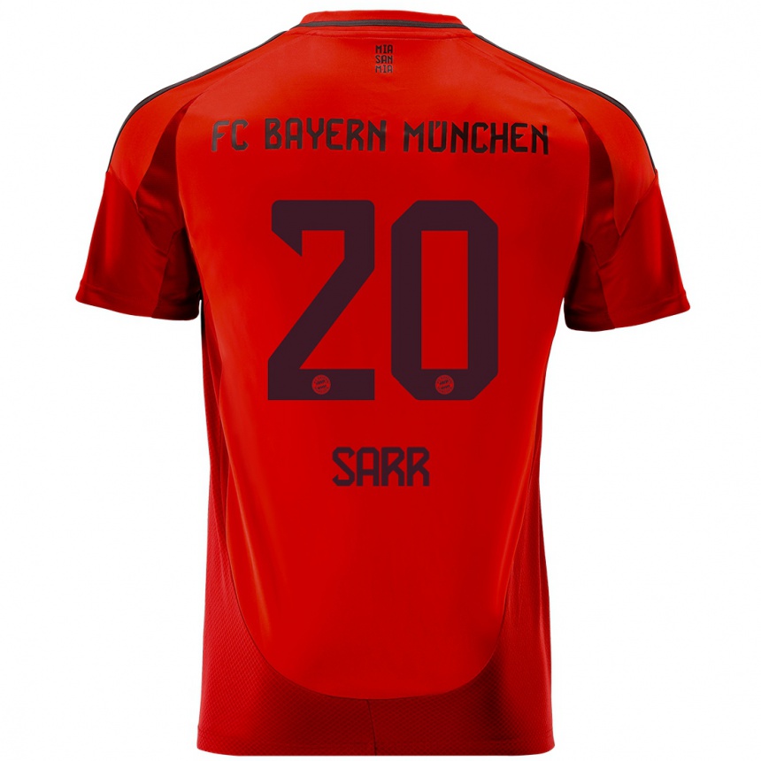 Niño Fútbol Camiseta Bouna Sarr #20 Rojo 1ª Equipación 2024/25 Perú