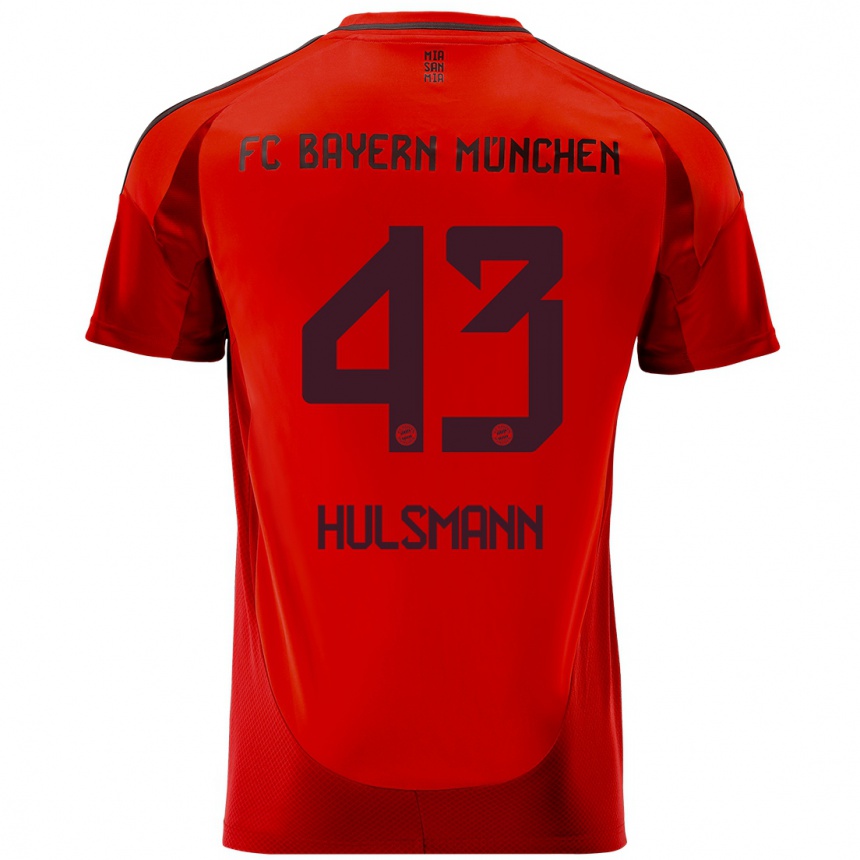 Niño Fútbol Camiseta Tom Hulsmann #43 Rojo 1ª Equipación 2024/25 Perú