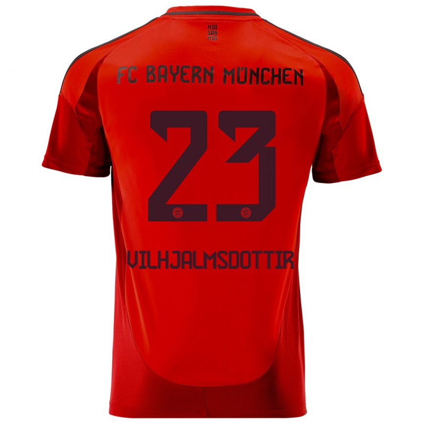 Niño Fútbol Camiseta Karolina Lea Vilhjalmsdottir #23 Rojo 1ª Equipación 2024/25 Perú