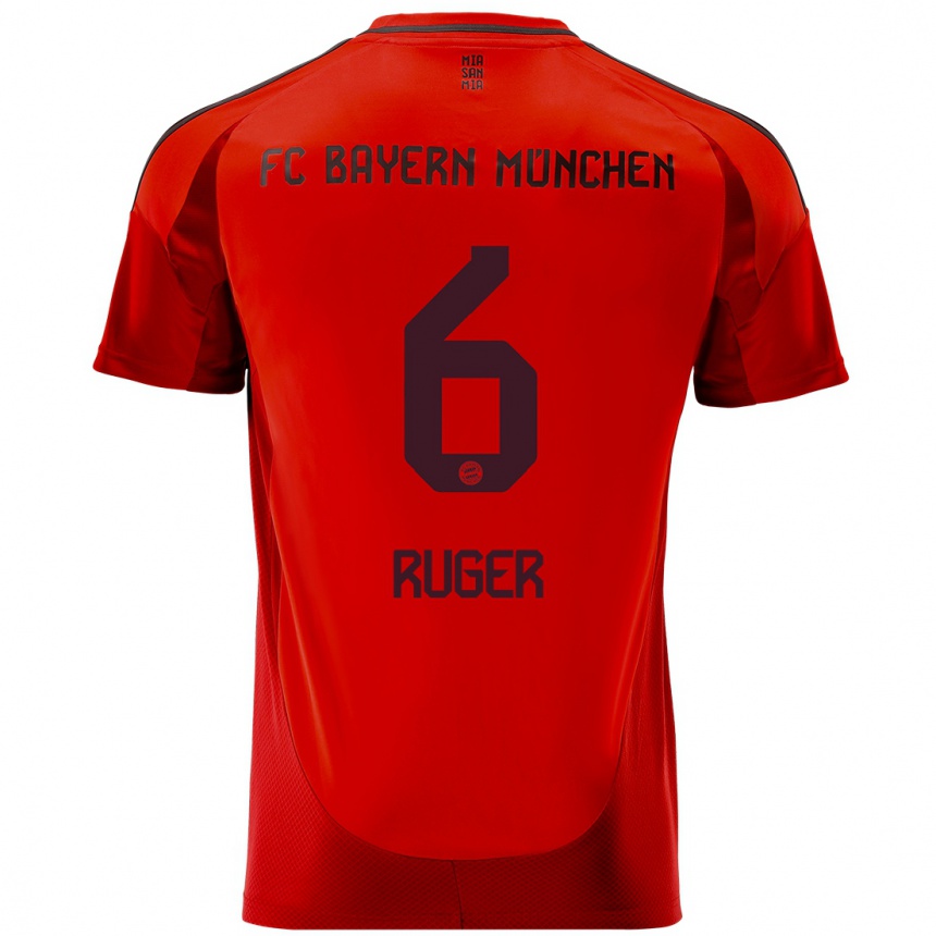 Niño Fútbol Camiseta Kurt Ruger #6 Rojo 1ª Equipación 2024/25 Perú