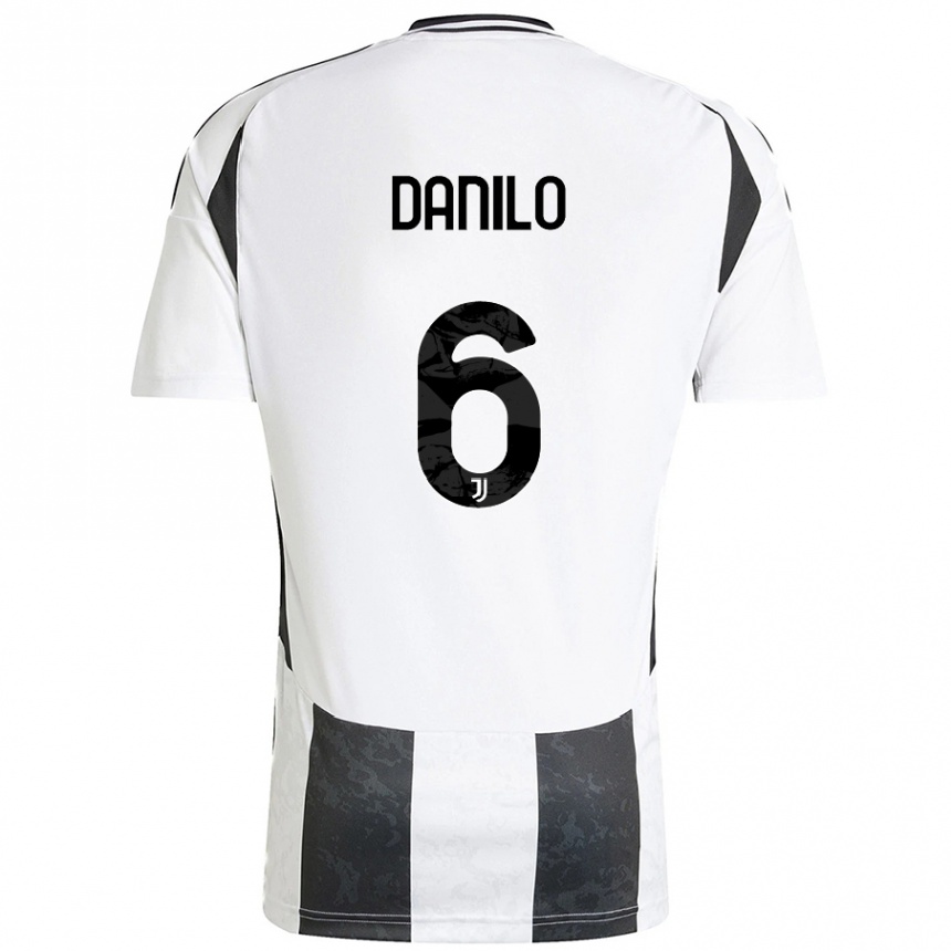 Niño Fútbol Camiseta Danilo #6 Blanco Negro 1ª Equipación 2024/25 Perú