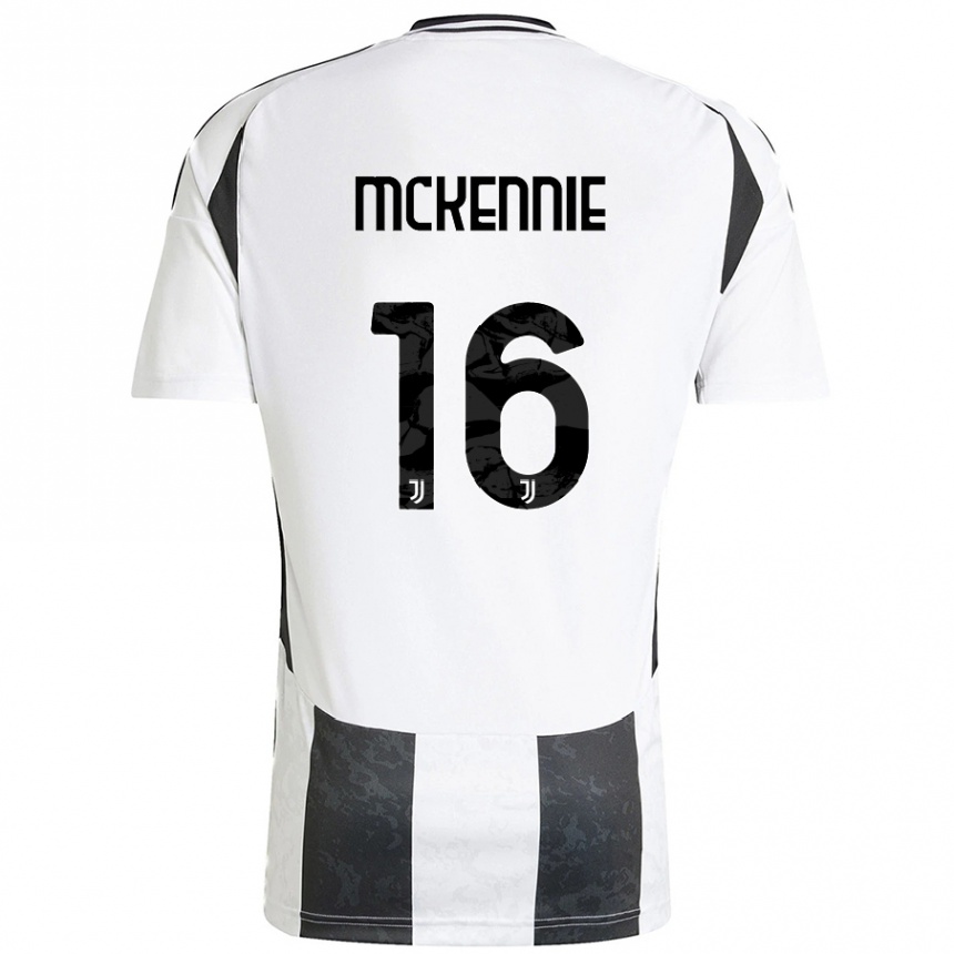 Niño Fútbol Camiseta Weston Mckennie #16 Blanco Negro 1ª Equipación 2024/25 Perú