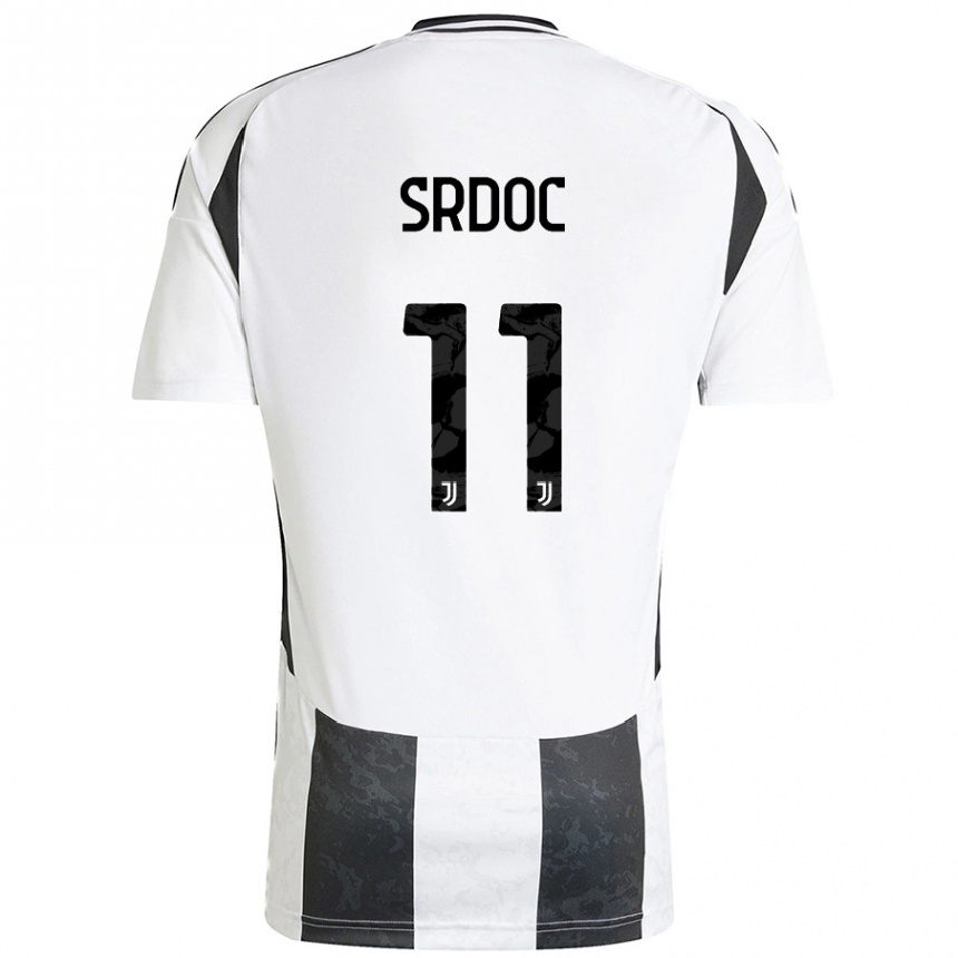 Niño Fútbol Camiseta Ivano Srdoc #11 Blanco Negro 1ª Equipación 2024/25 Perú