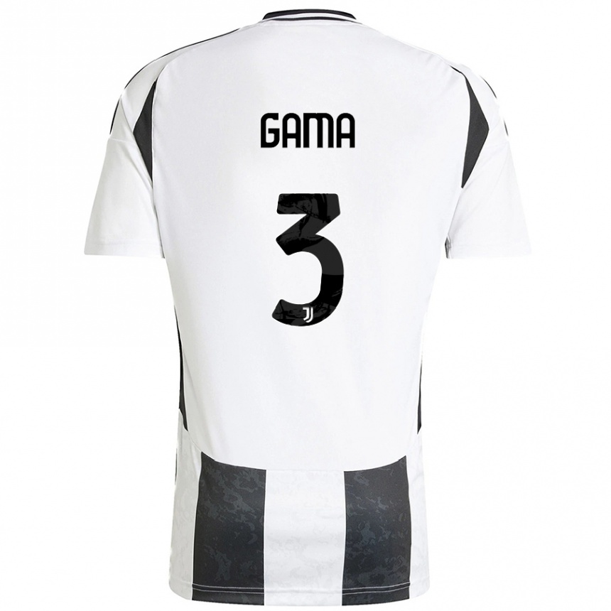 Niño Fútbol Camiseta Sara Gama #3 Blanco Negro 1ª Equipación 2024/25 Perú