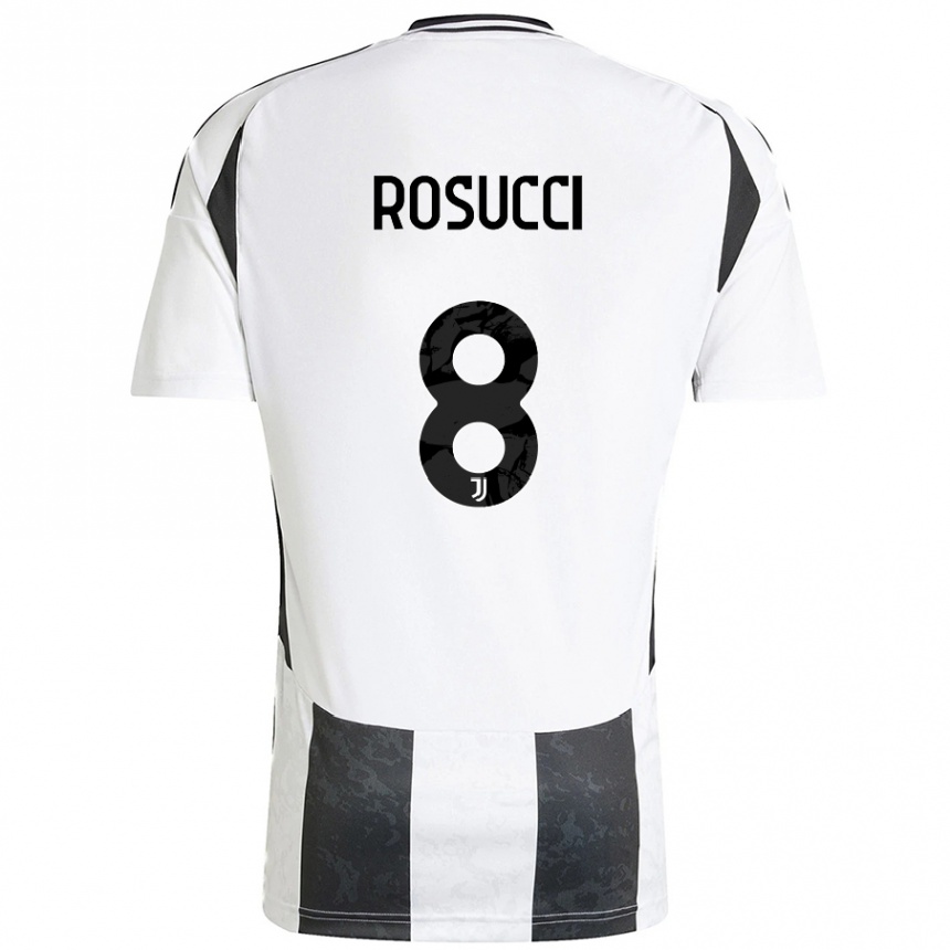 Niño Fútbol Camiseta Martina Rosucci #8 Blanco Negro 1ª Equipación 2024/25 Perú