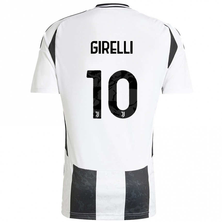 Niño Fútbol Camiseta Cristiana Girelli #10 Blanco Negro 1ª Equipación 2024/25 Perú