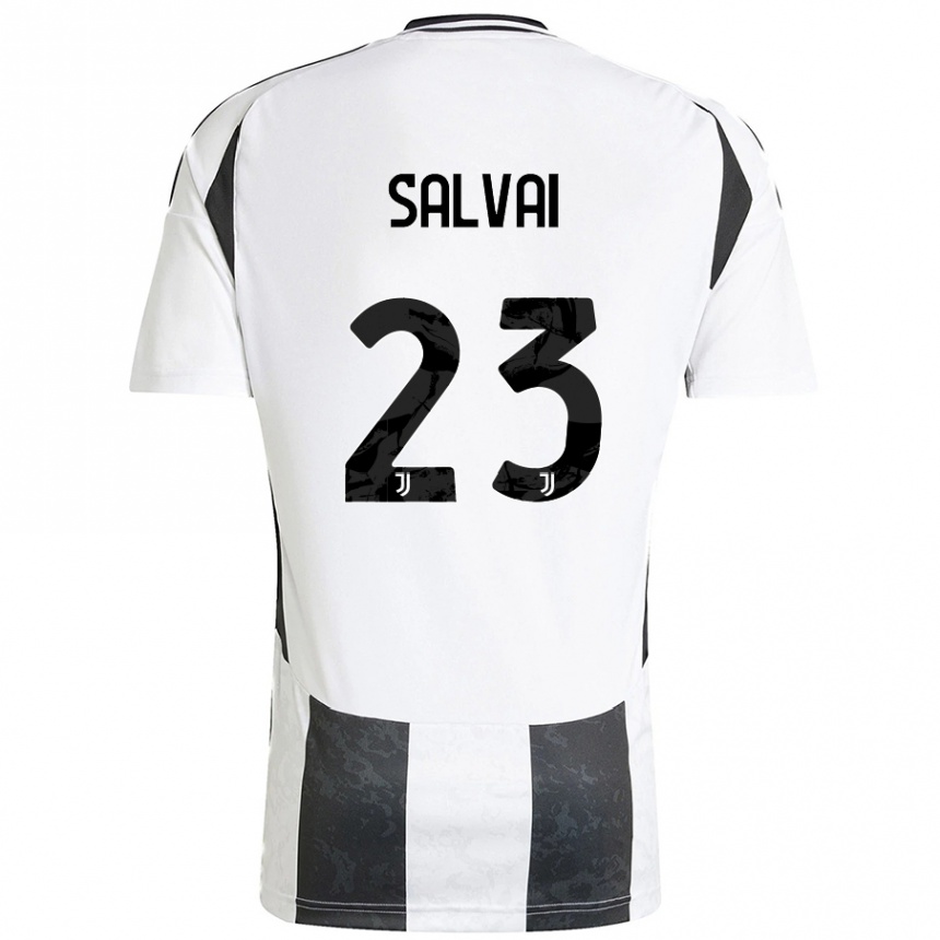 Niño Fútbol Camiseta Cecilia Salvai #23 Blanco Negro 1ª Equipación 2024/25 Perú