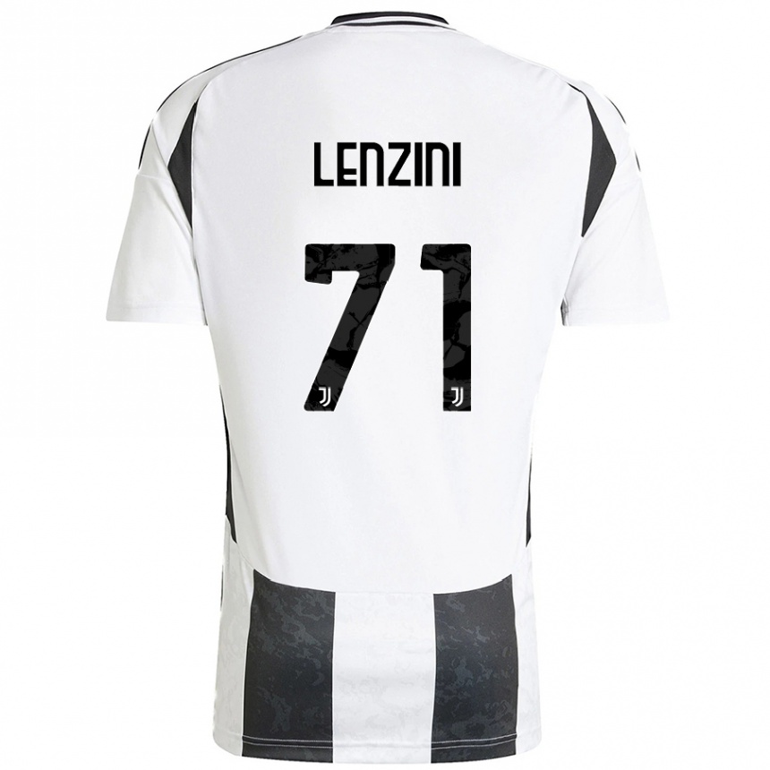 Niño Fútbol Camiseta Martina Lenzini #71 Blanco Negro 1ª Equipación 2024/25 Perú