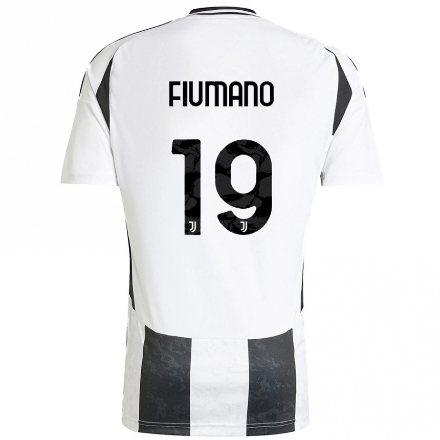 Niño Fútbol Camiseta Filippo Fiumano #19 Blanco Negro 1ª Equipación 2024/25 Perú