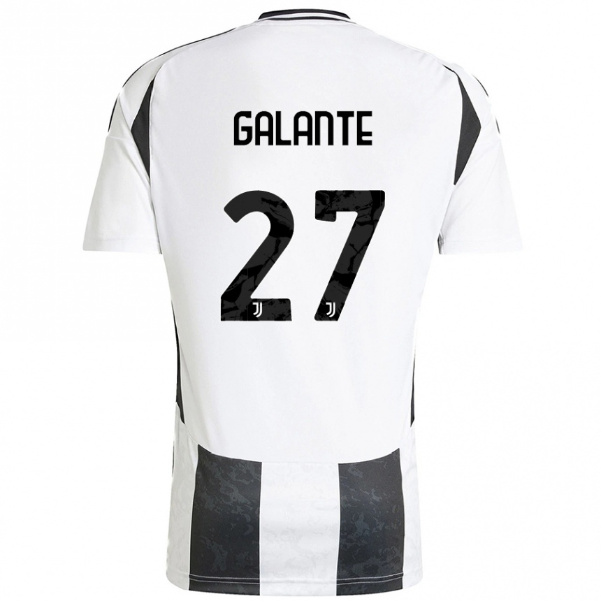 Niño Fútbol Camiseta Tommaso Galante #27 Blanco Negro 1ª Equipación 2024/25 Perú