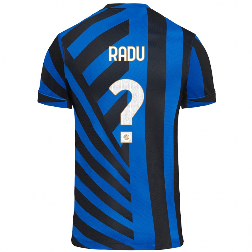 Niño Fútbol Camiseta Andrei Radu #0 Azul Negro 1ª Equipación 2024/25 Perú