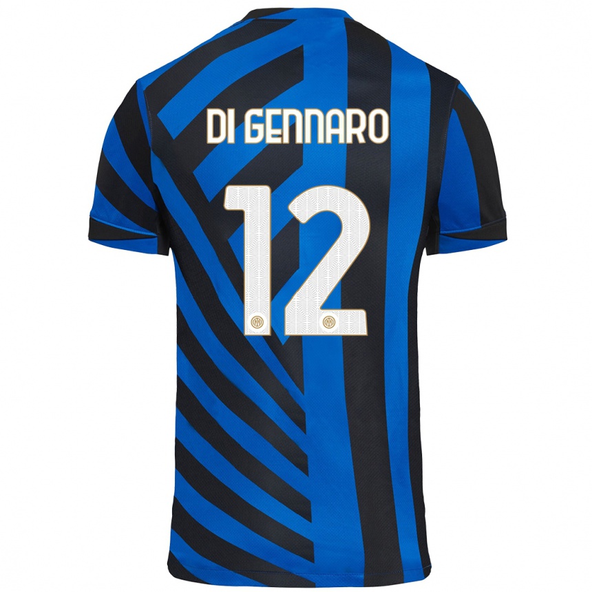 Niño Fútbol Camiseta Raffaele Di Gennaro #12 Azul Negro 1ª Equipación 2024/25 Perú