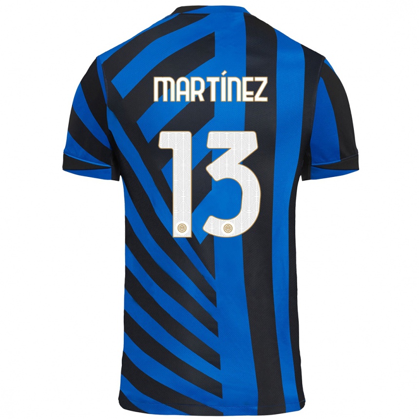 Niño Fútbol Camiseta Josep Martínez #13 Azul Negro 1ª Equipación 2024/25 Perú