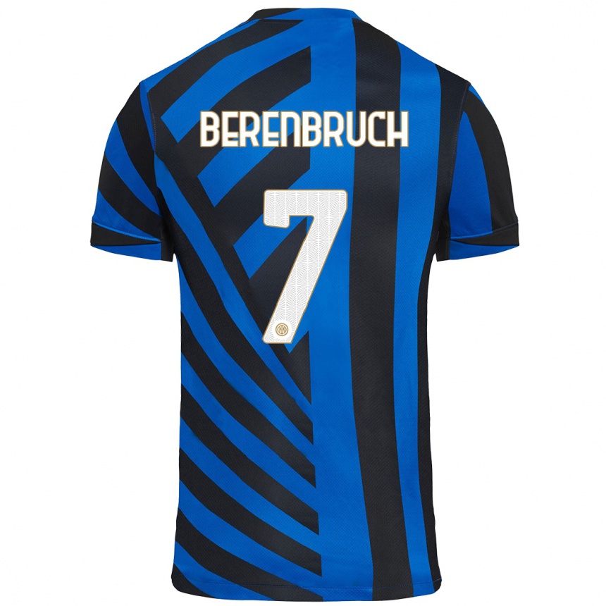 Niño Fútbol Camiseta Thomas Berenbruch #7 Azul Negro 1ª Equipación 2024/25 Perú