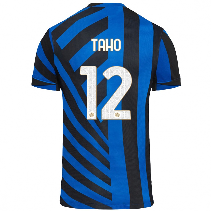 Niño Fútbol Camiseta Alain Taho #12 Azul Negro 1ª Equipación 2024/25 Perú