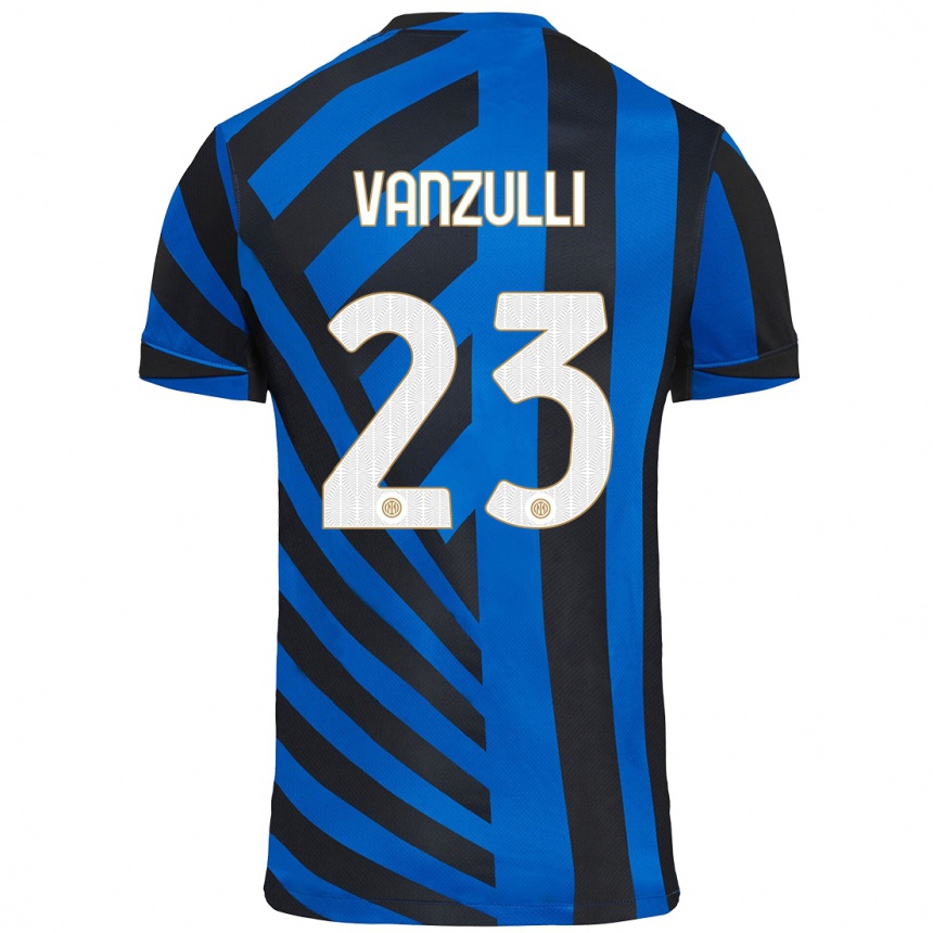 Niño Fútbol Camiseta Marco Vanzulli #23 Azul Negro 1ª Equipación 2024/25 Perú