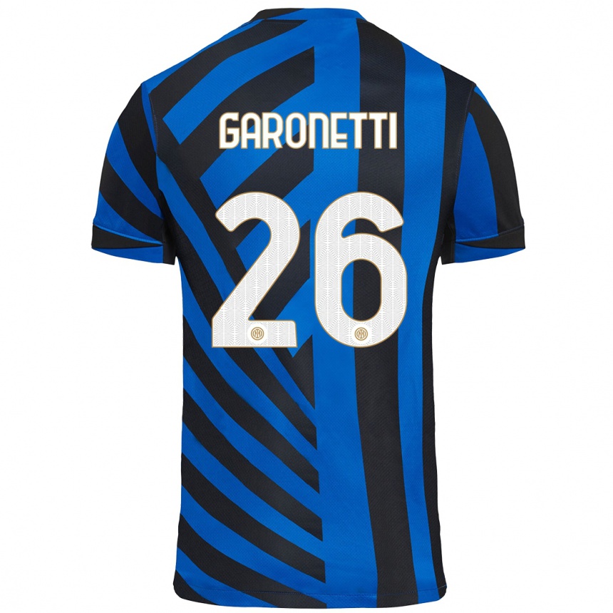 Niño Fútbol Camiseta Gabriele Garonetti #26 Azul Negro 1ª Equipación 2024/25 Perú