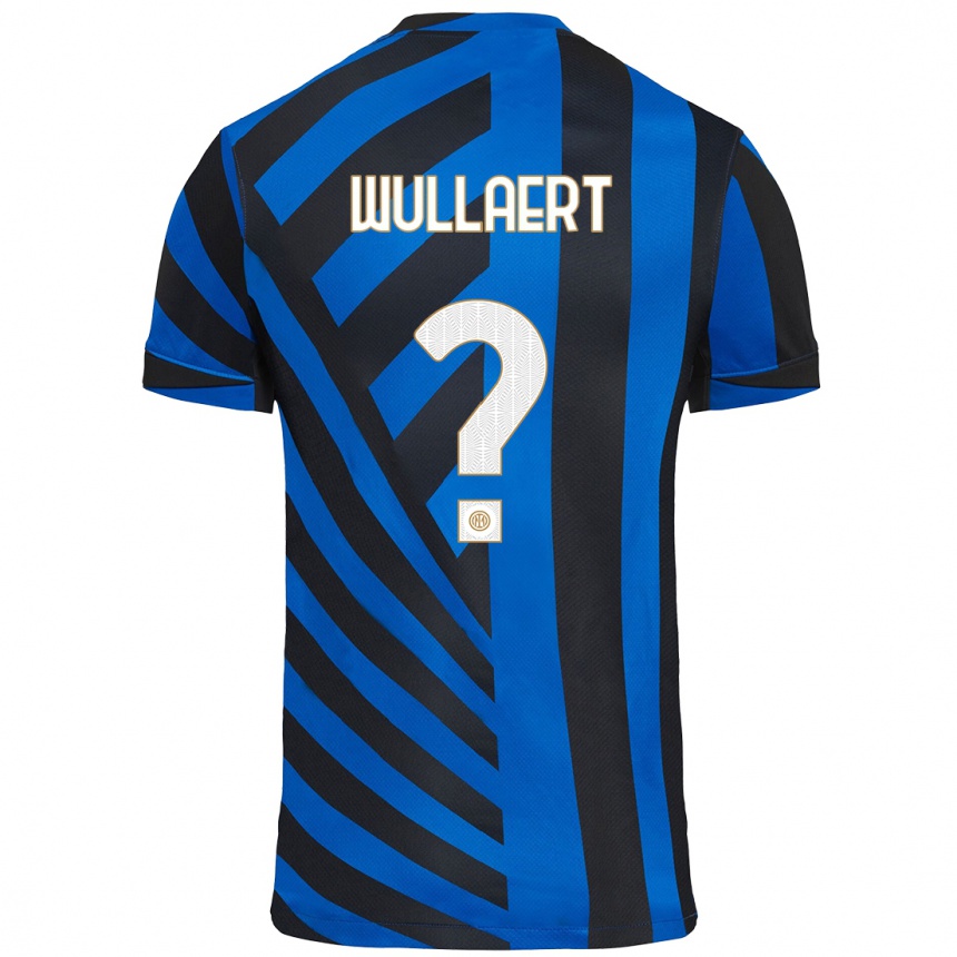 Niño Fútbol Camiseta Tessa Wullaert #0 Azul Negro 1ª Equipación 2024/25 Perú