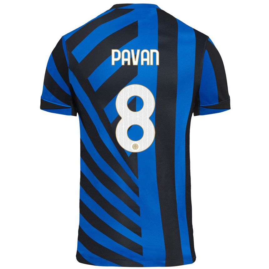 Niño Fútbol Camiseta Matilde Pavan #8 Azul Negro 1ª Equipación 2024/25 Perú