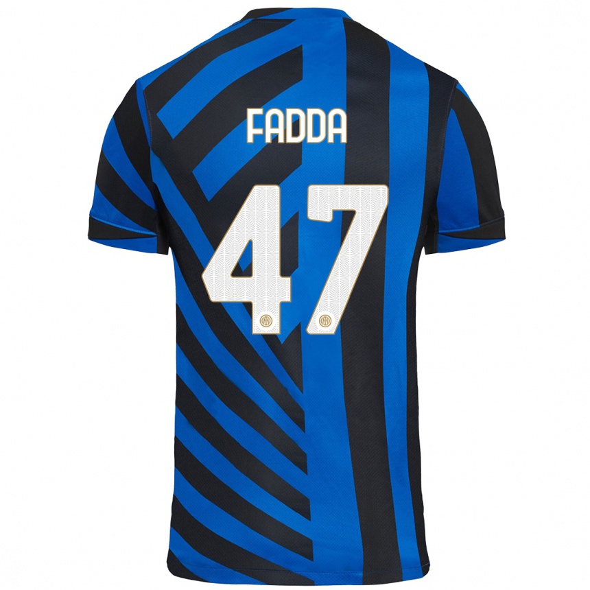 Niño Fútbol Camiseta Paola Fadda #47 Azul Negro 1ª Equipación 2024/25 Perú