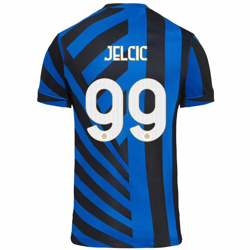 Niño Fútbol Camiseta Maja Jelčić #99 Azul Negro 1ª Equipación 2024/25 Perú