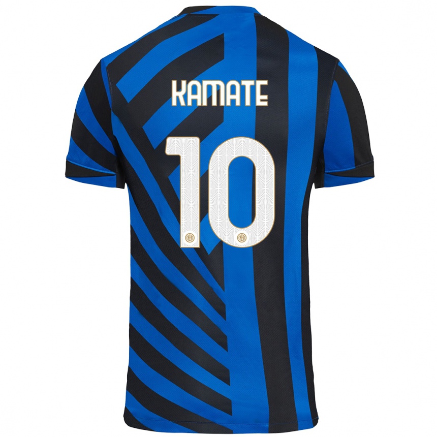 Niño Fútbol Camiseta Issiaka Kamate #10 Azul Negro 1ª Equipación 2024/25 Perú