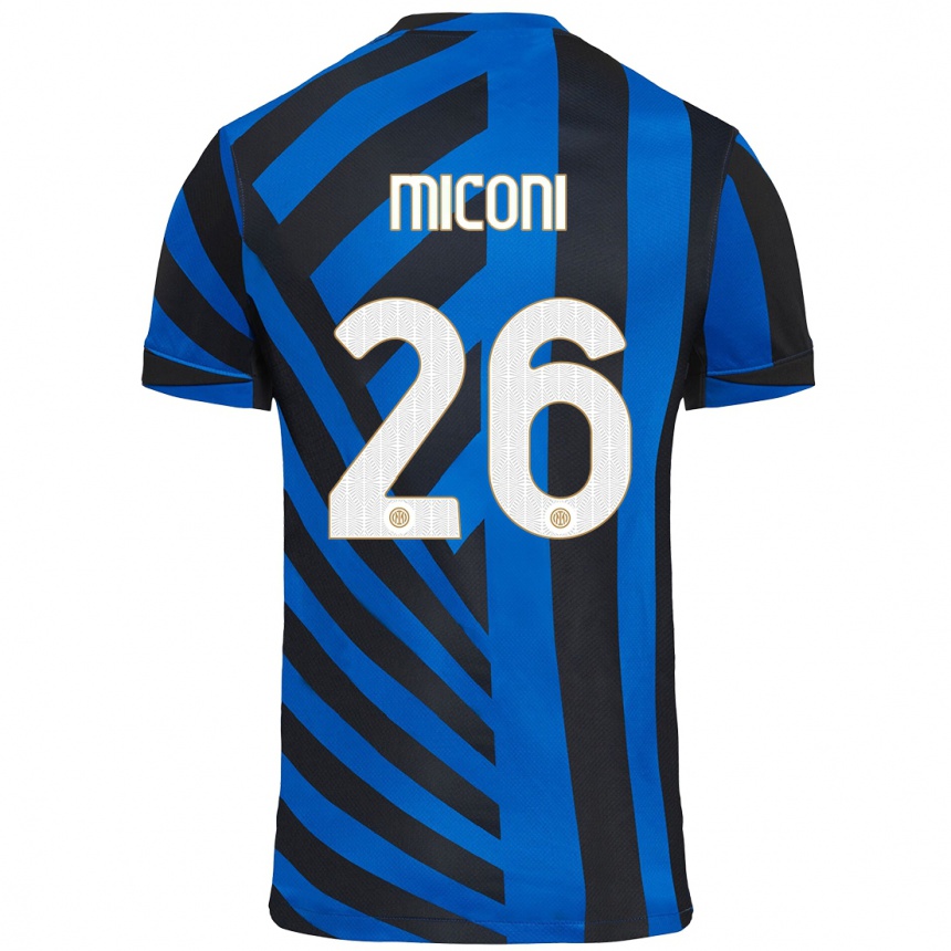 Niño Fútbol Camiseta Riccardo Miconi #26 Azul Negro 1ª Equipación 2024/25 Perú