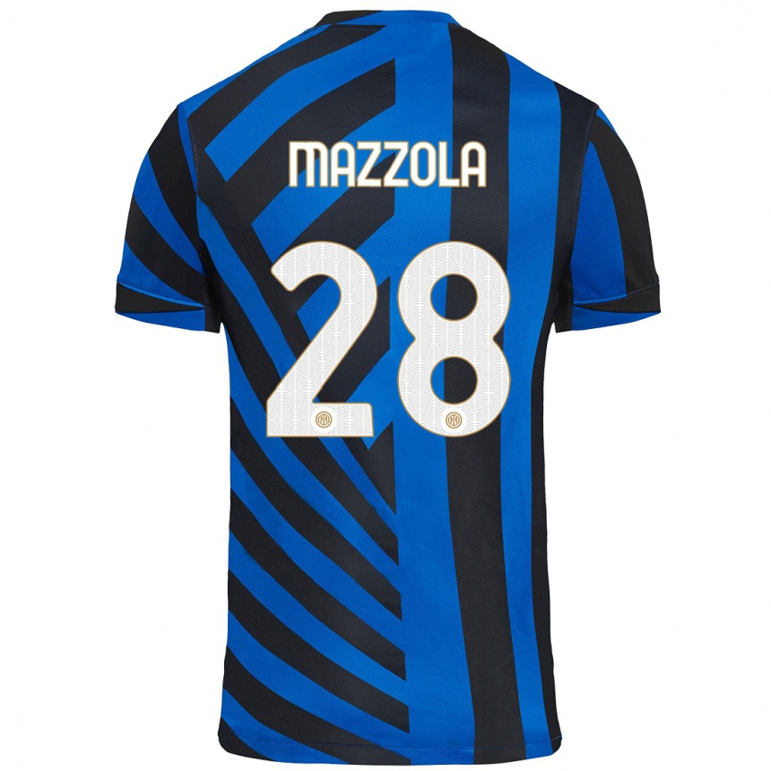 Niño Fútbol Camiseta Giuseppe Mazzola #28 Azul Negro 1ª Equipación 2024/25 Perú