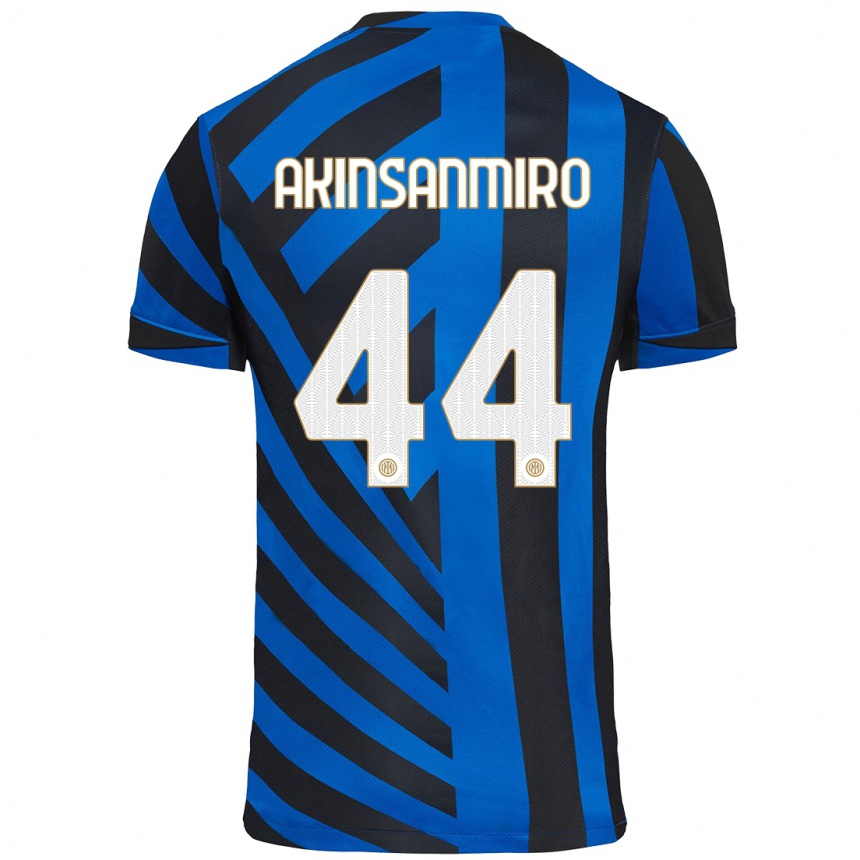 Niño Fútbol Camiseta Ebenezer Akinsanmiro #44 Azul Negro 1ª Equipación 2024/25 Perú