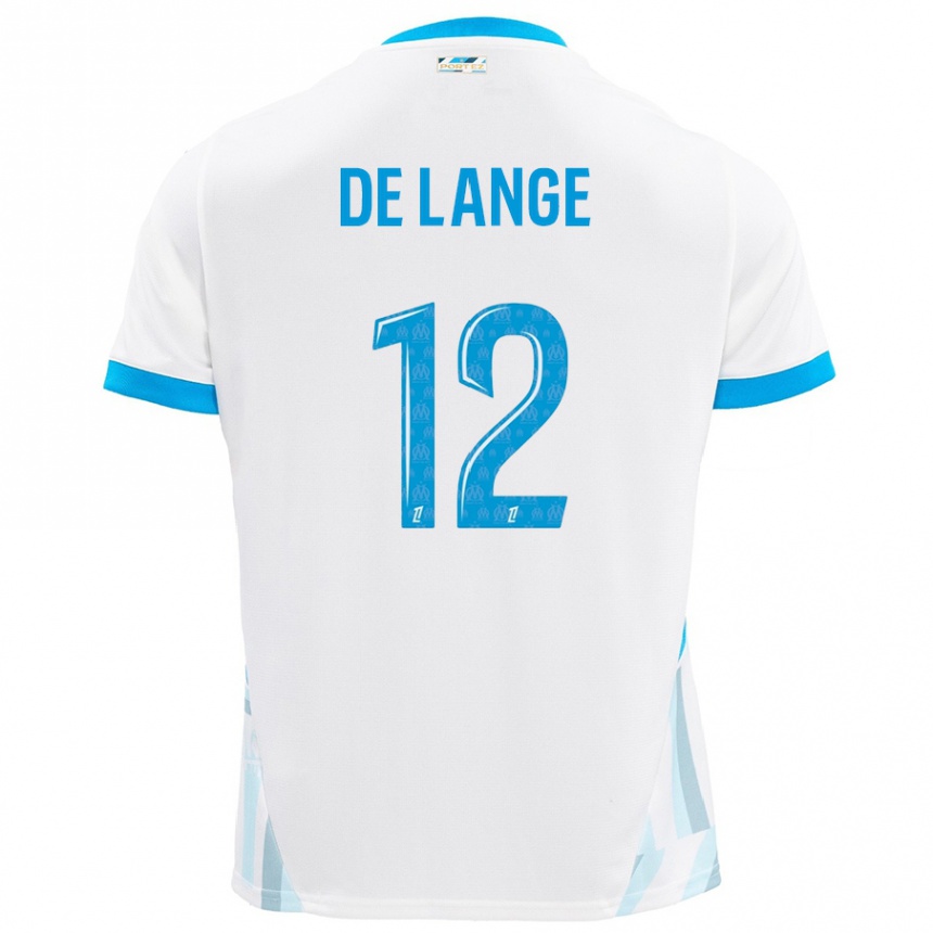 Niño Fútbol Camiseta Jeffrey De Lange #12 Blanco Azul Cielo 1ª Equipación 2024/25 Perú