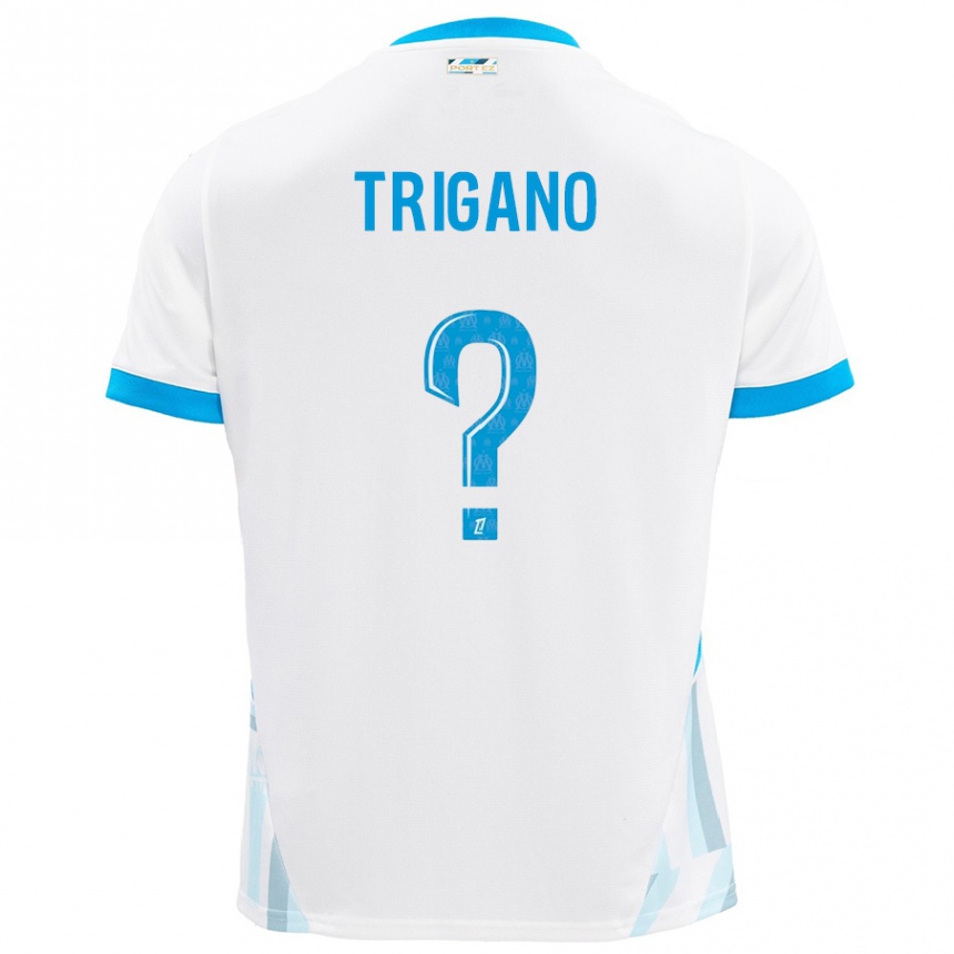 Niño Fútbol Camiseta Paolo Trigano #0 Blanco Azul Cielo 1ª Equipación 2024/25 Perú