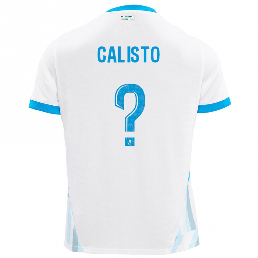 Niño Fútbol Camiseta Gianni Calisto #0 Blanco Azul Cielo 1ª Equipación 2024/25 Perú