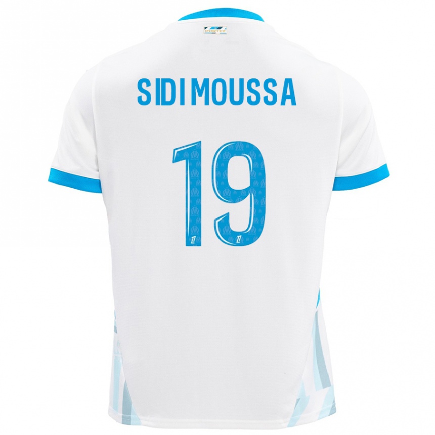 Niño Fútbol Camiseta Salima Sidi Moussa #19 Blanco Azul Cielo 1ª Equipación 2024/25 Perú