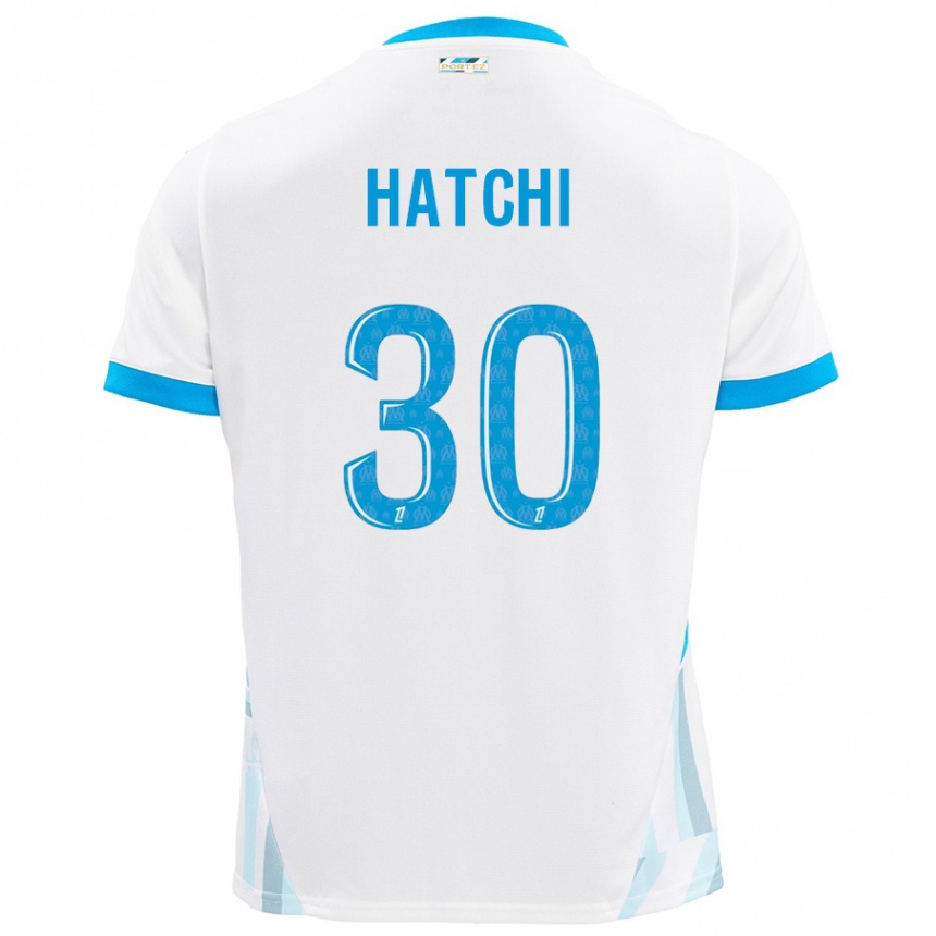 Niño Fútbol Camiseta Anaïs Hatchi #30 Blanco Azul Cielo 1ª Equipación 2024/25 Perú