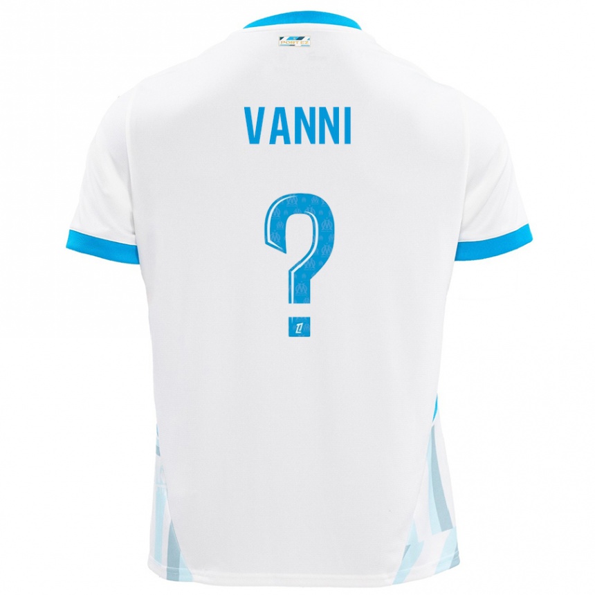 Niño Fútbol Camiseta Fabio Vanni #0 Blanco Azul Cielo 1ª Equipación 2024/25 Perú